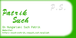 patrik such business card